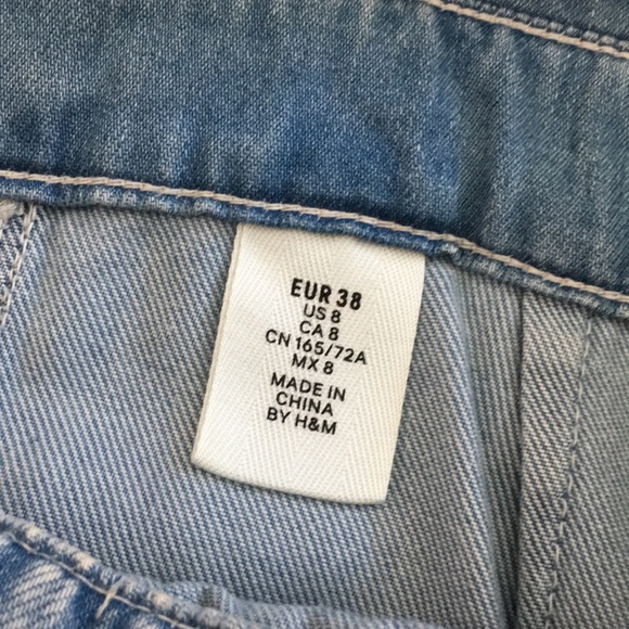 H&M denim button up overall dress NWT size 8 - Picture 4 of 6